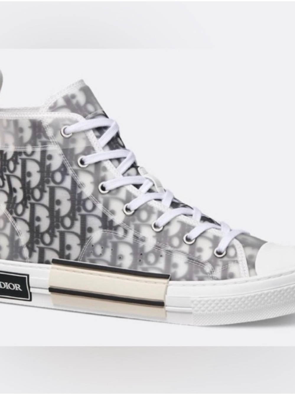 Dior women’s High-Top Monogram Sneaker - White/Grey